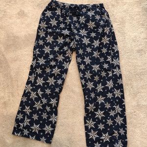 L.L. Bean Flannel Pajama Pant Snowflake M